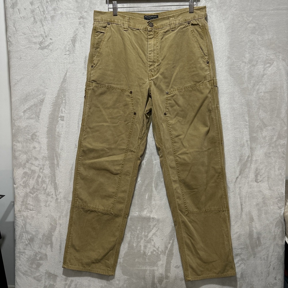 Vintage Y2K Banana Republic Double Knee Carpenter Canvas Pants Size 34 Straight